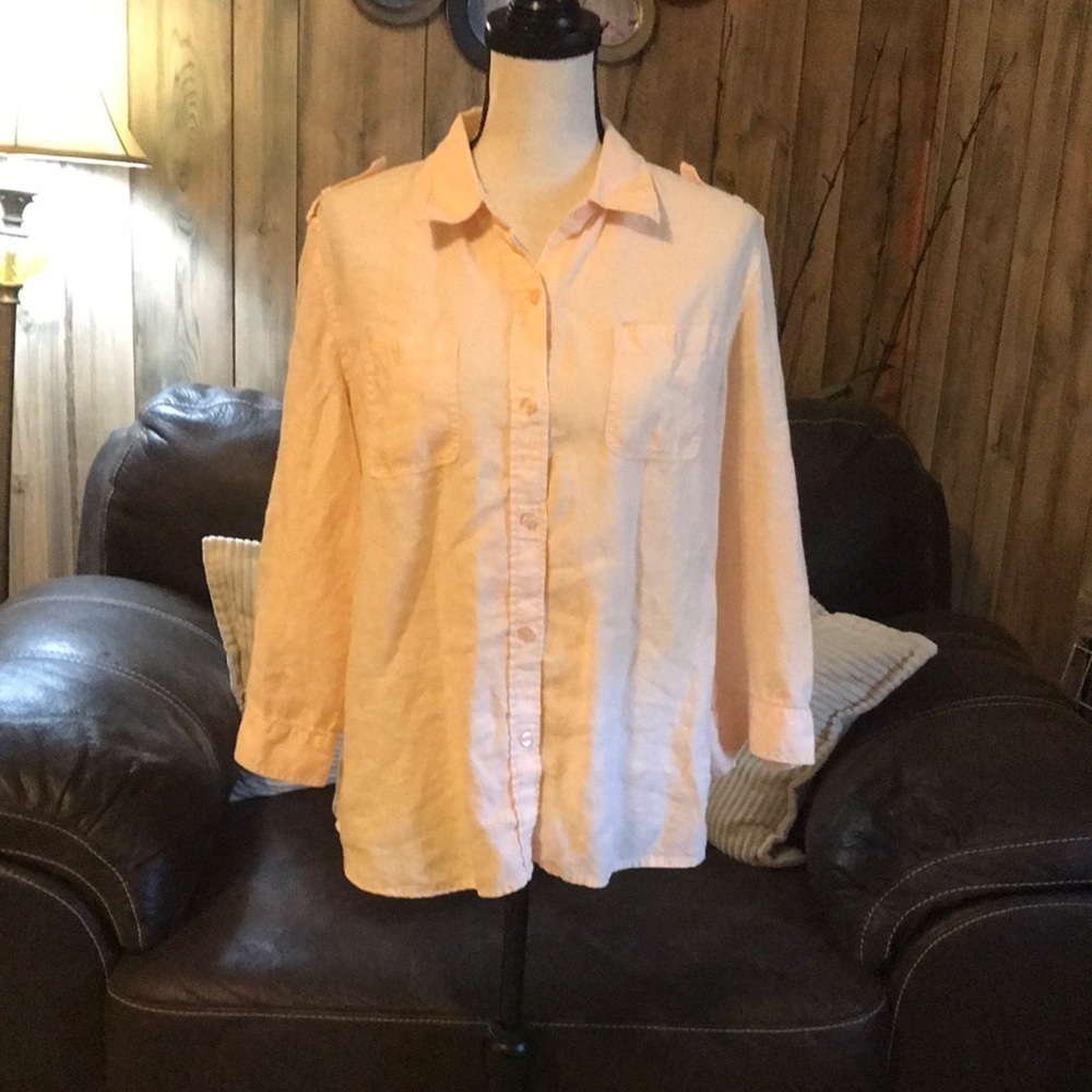 Liz Claiborne Peach Button Down Shirt